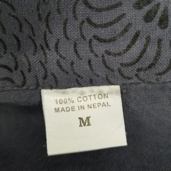 Made in Nepal steel blue wrap-around snap A-line mini skirt w/ pouch size M Y2k - Picture 3 of 10